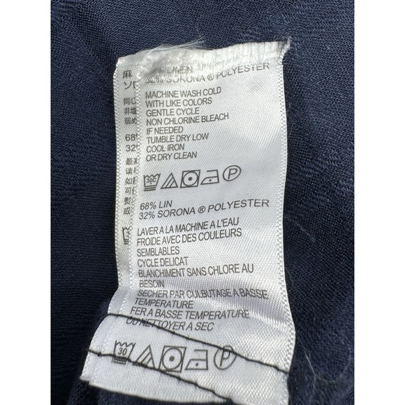 Tommy Bahama Men's XL Tall Blue Long Sleeve Linen Blend Button Down Shirt XLT - Picture 4 of 4